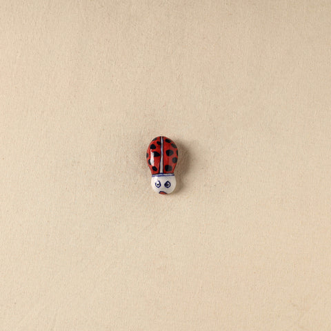 Red - Ladybug Original Blue Pottery Ceramic Fridge Magnet 84
