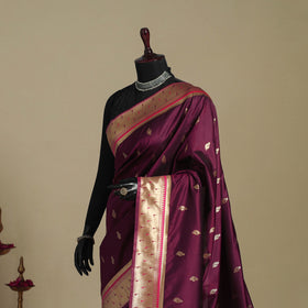 Purple - bangalore silk paithani saree 01 - handcrafted