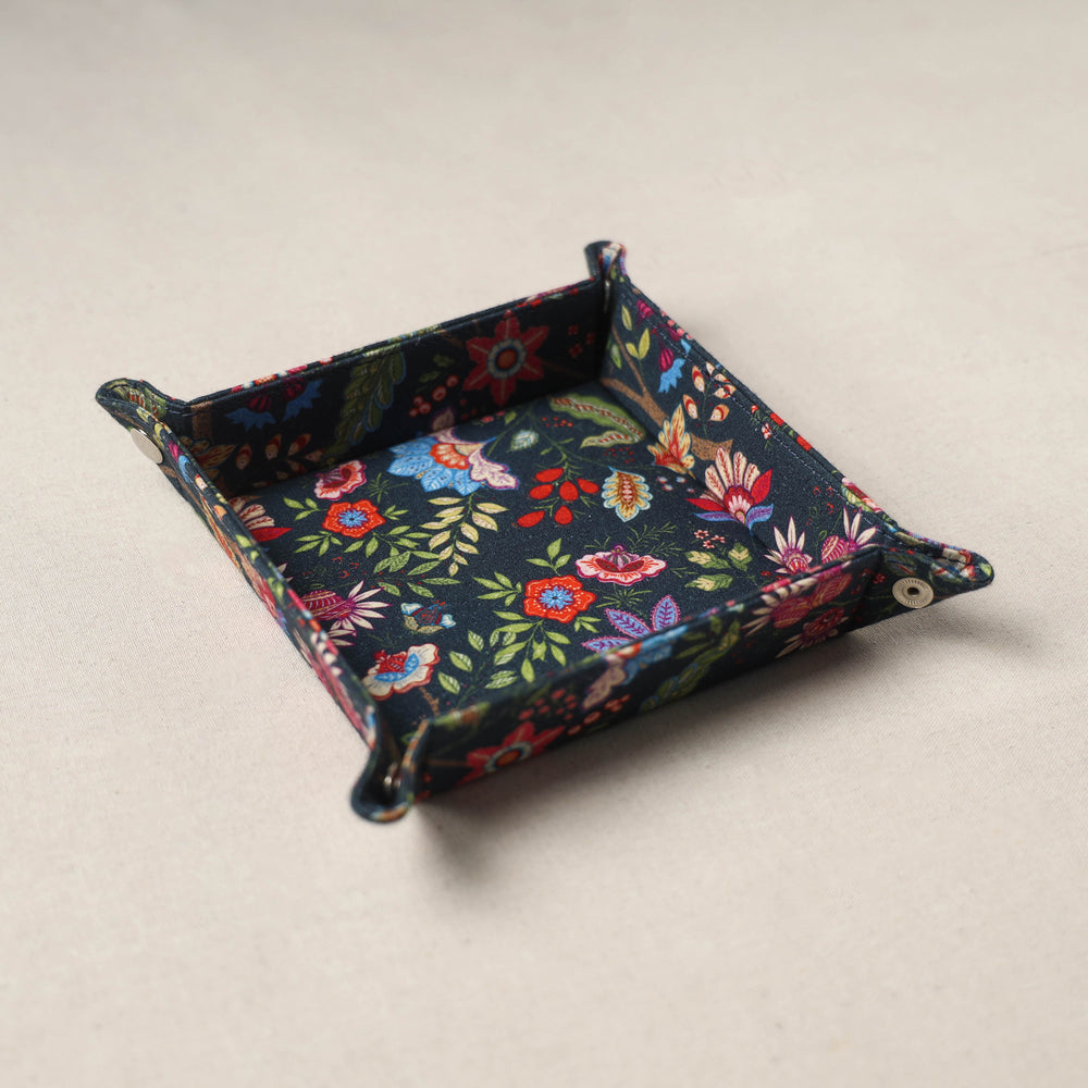 Floral Print Handcrafted Basket / Valet Tray 23