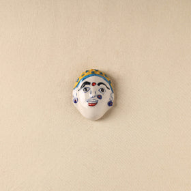 White - Face Original Blue Pottery Ceramic Fridge Magnet 85