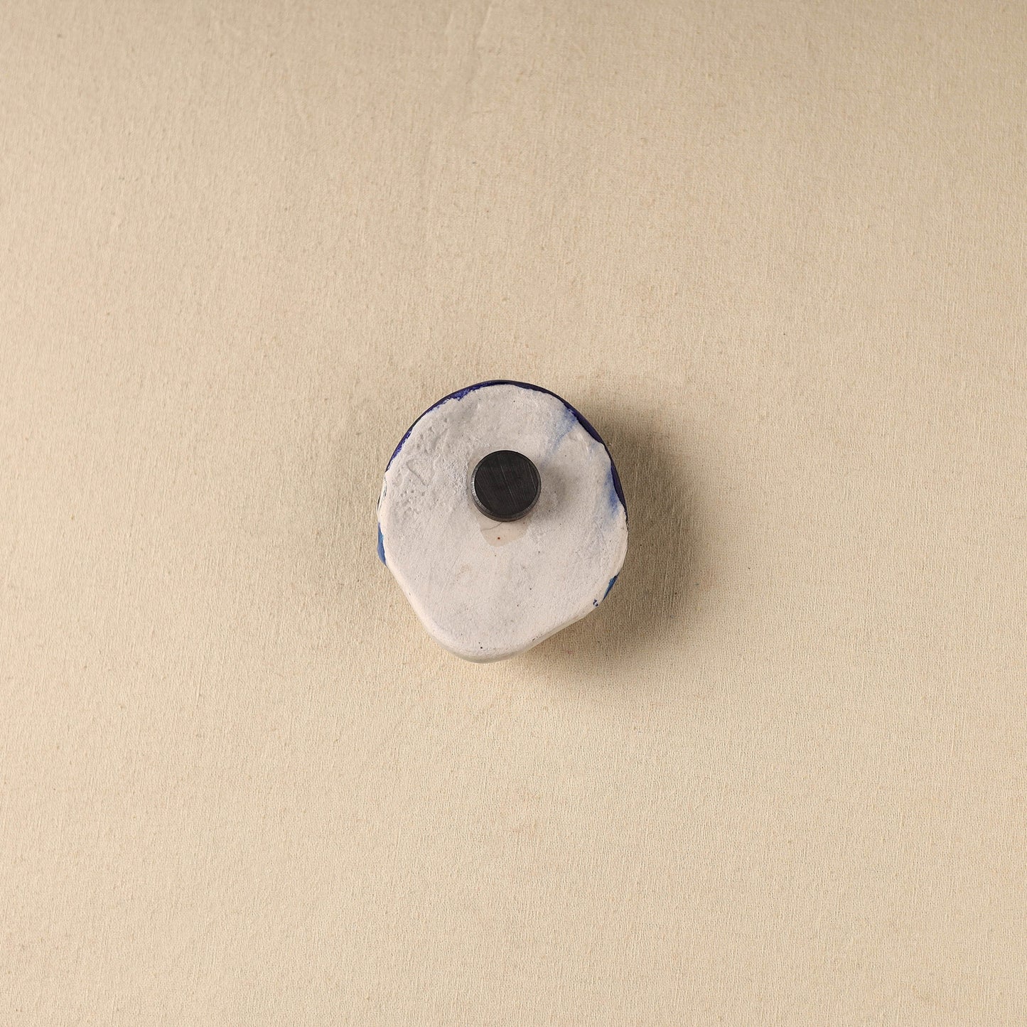 White - Face Original Blue Pottery Ceramic Fridge Magnet 87