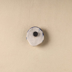 White - Face Original Blue Pottery Ceramic Fridge Magnet 87