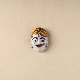 White - Face Original Blue Pottery Ceramic Fridge Magnet 89