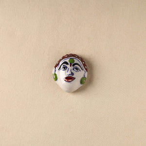 White - Face Original Blue Pottery Ceramic Fridge Magnet 91