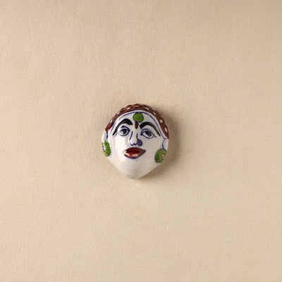 White - Face Original Blue Pottery Ceramic Fridge Magnet 91