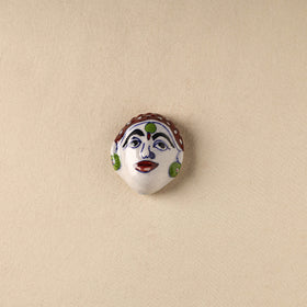 White - Face Original Blue Pottery Ceramic Fridge Magnet 91