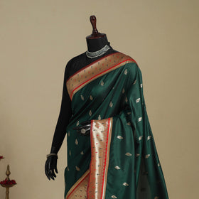 Green - bangalore silk paithani saree 02 - handcrafted