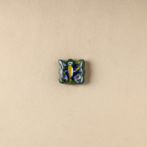 Green - Butterfly Original Blue Pottery Ceramic Fridge Magnet 93