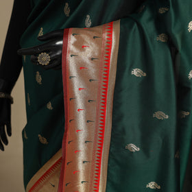 Green - bangalore silk paithani saree 02 - handcrafted