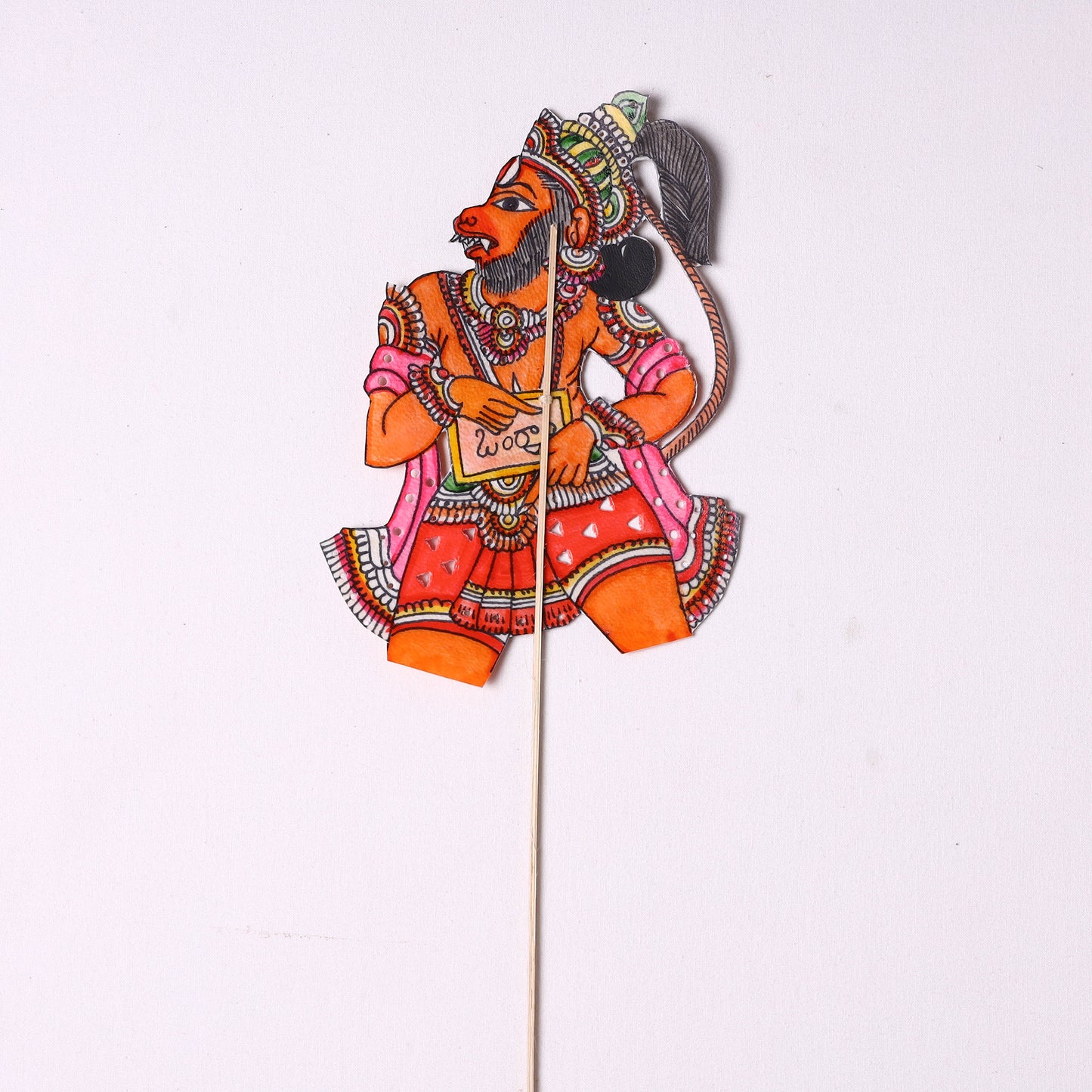 Lord Hanuman - Tholu Bommalata Leather Puppet (13 x 5 in)