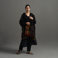 Black - Kutch Handwoven Mirror Work Woollen Shawl 17