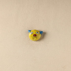 Yellow - Cat Original Blue Pottery Ceramic Fridge Magnet 98