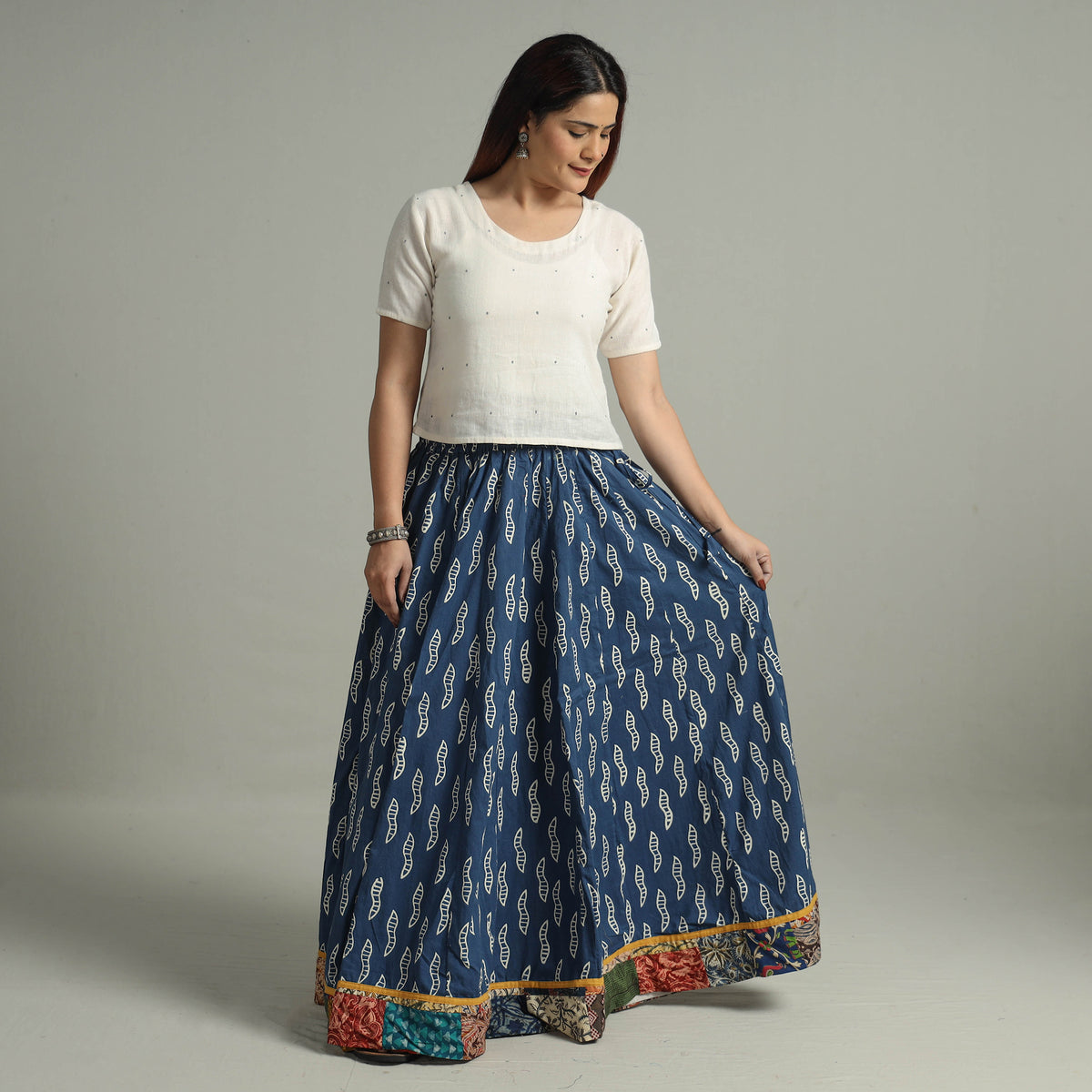 Patchwork Long Skirt