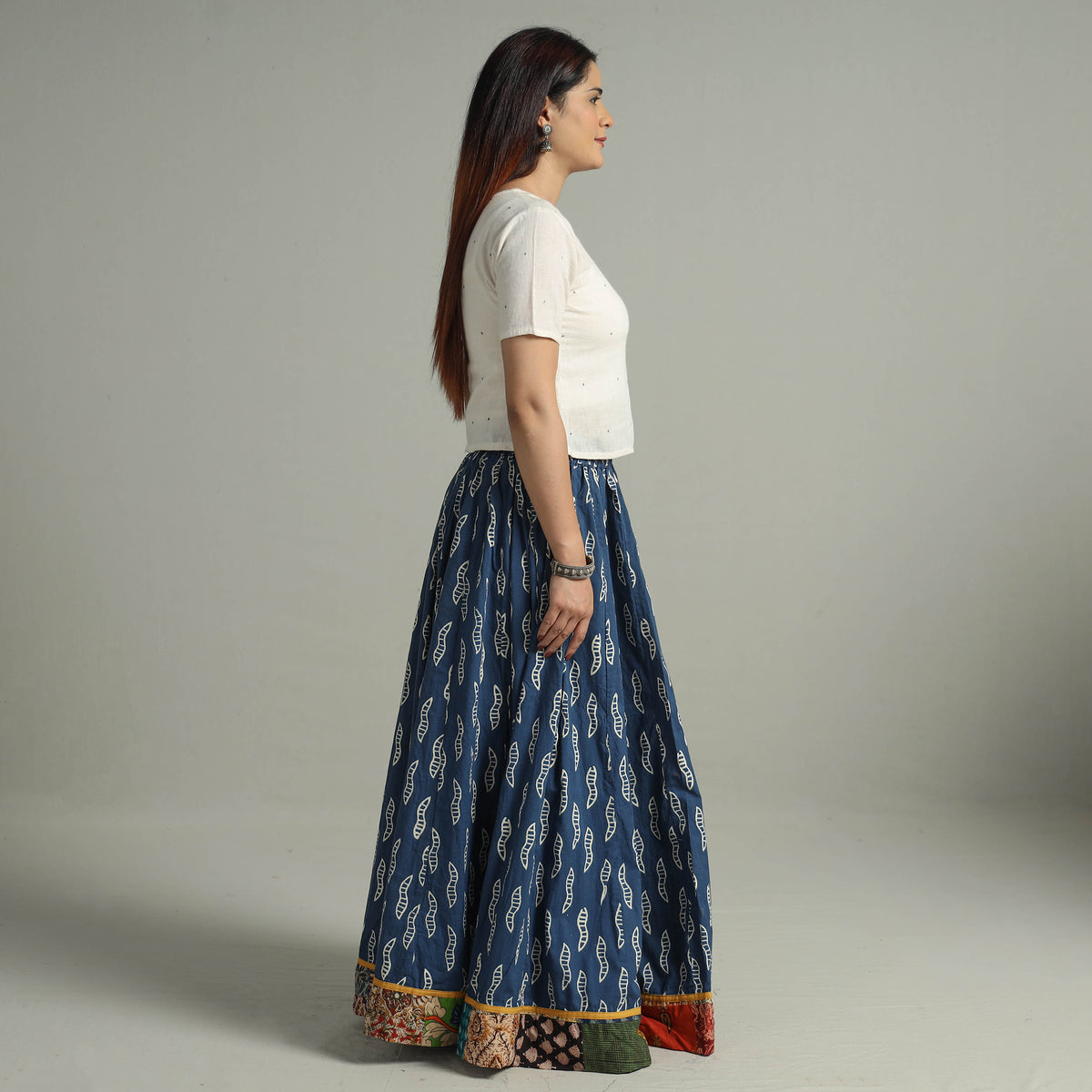 Patchwork Long Skirt