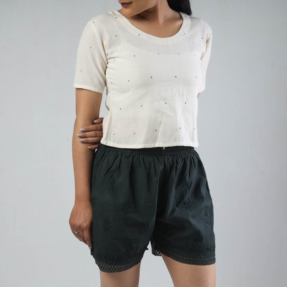 chikankari shorts