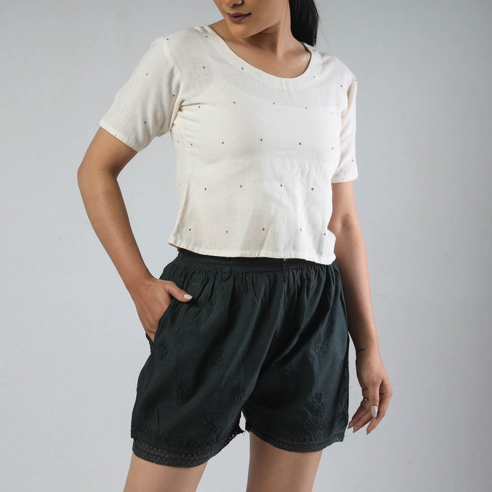 chikankari shorts