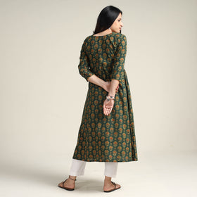 Buy Ajrakh Block Printed Cotton Long Kurta for Women