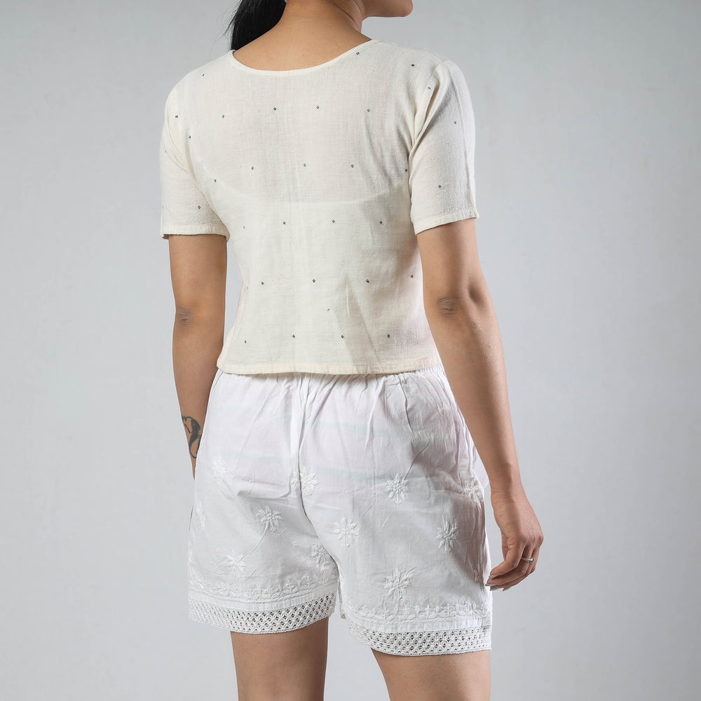 chikankari shorts