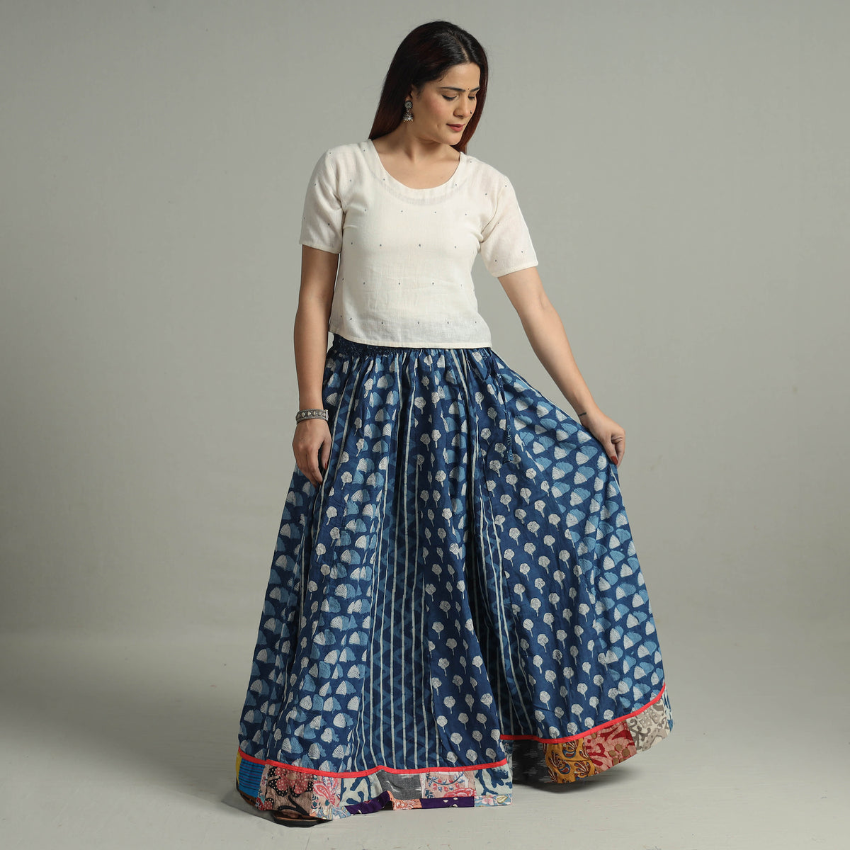 Patchwork Long Skirt