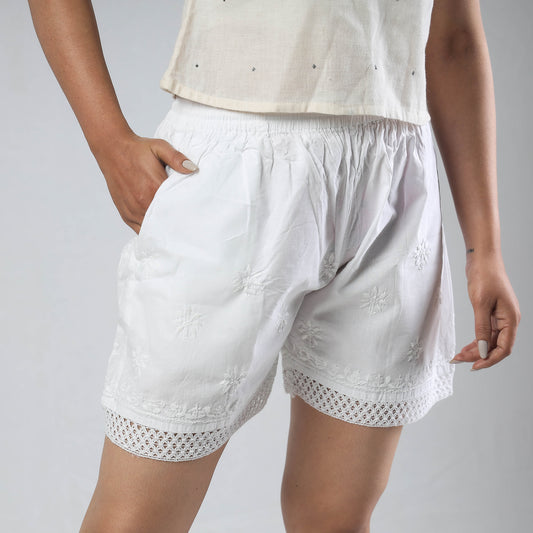 chikankari shorts
