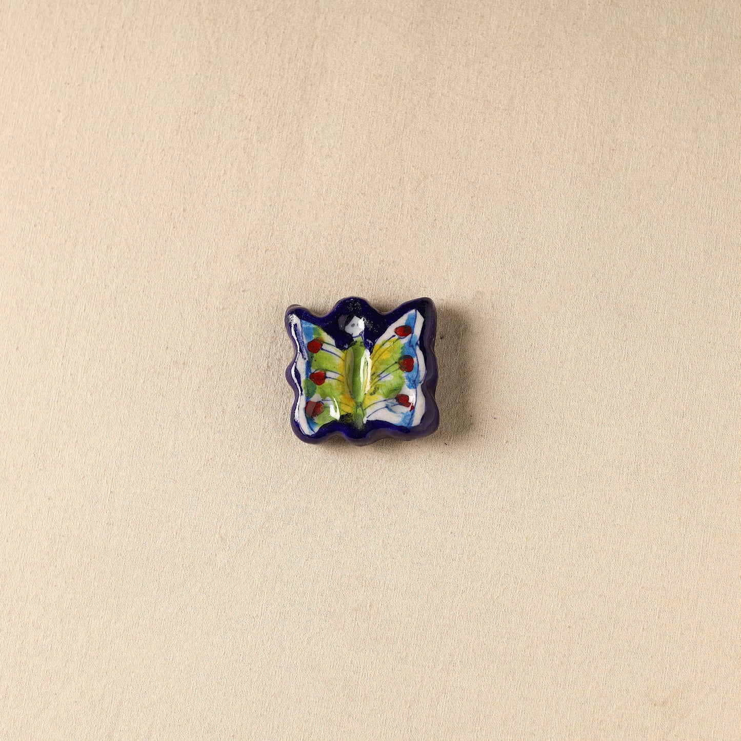 Blue - Butterfly Original Blue Pottery Ceramic Fridge Magnet 92