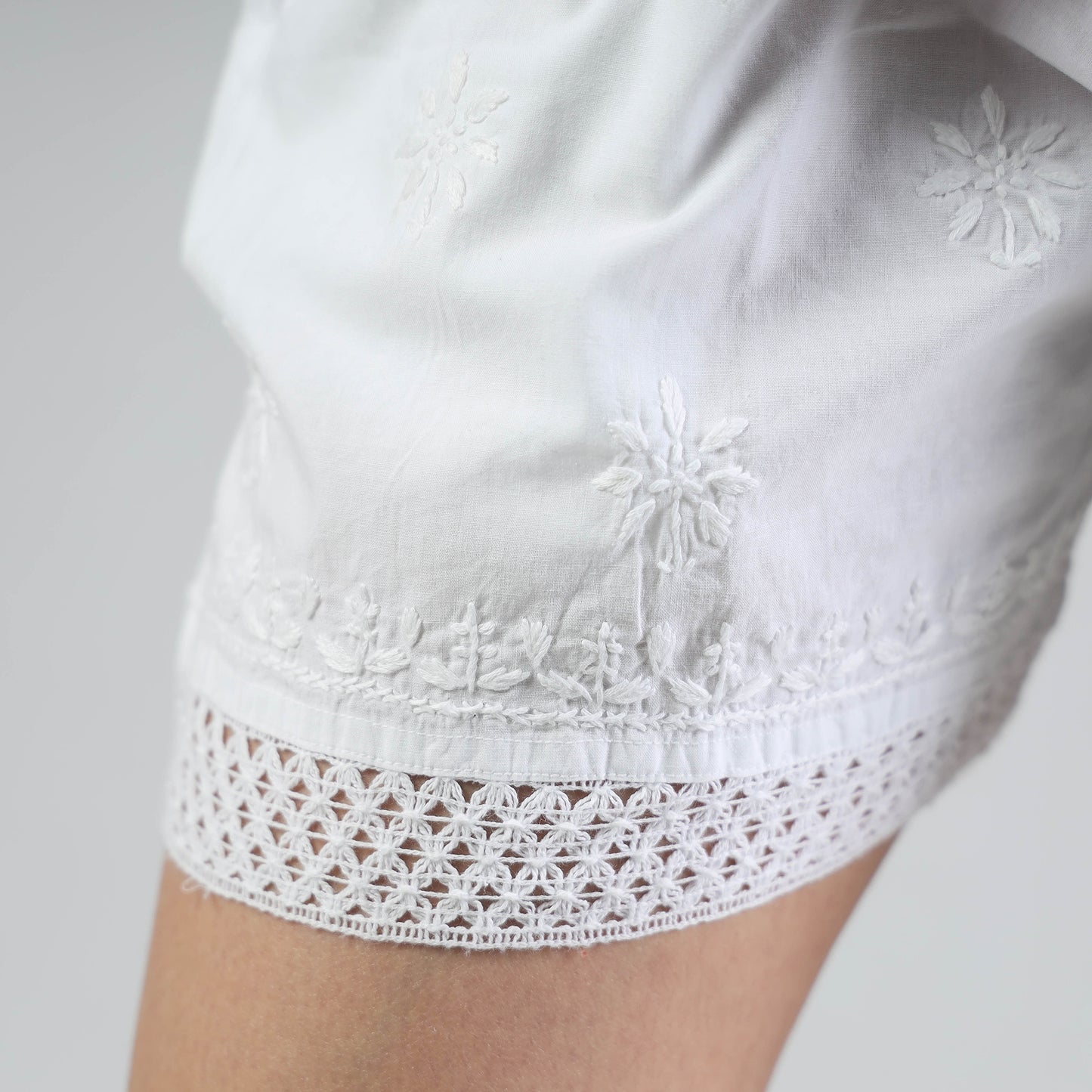 chikankari shorts