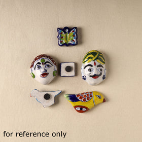 Green - Bird Original Blue Pottery Ceramic Fridge Magnet 68