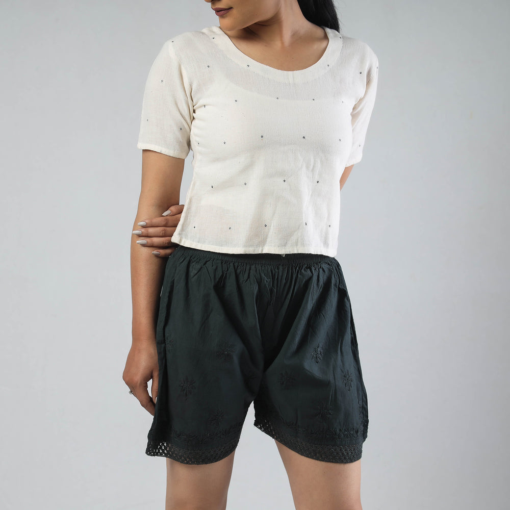 chikankari shorts