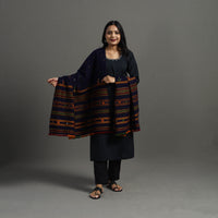 Black - Kutch Handwoven Mirror Work Woollen Shawl 90