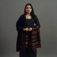 Black - Kutch Handwoven Mirror Work Woollen Shawl 90