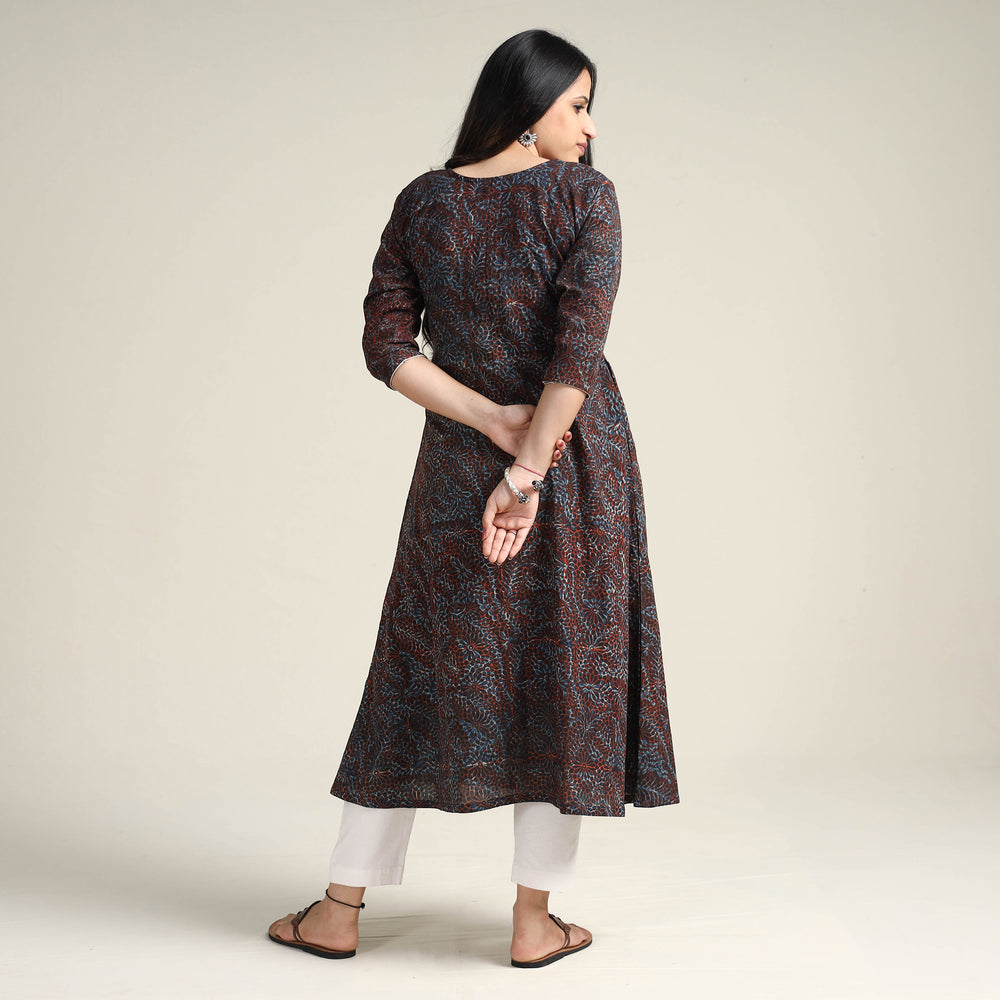 Multicolor - Ajrakh Block Printed Cotton Long Kurta