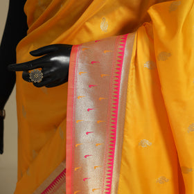 Yellow - bangalore silk paithani saree 06 - handcrafted