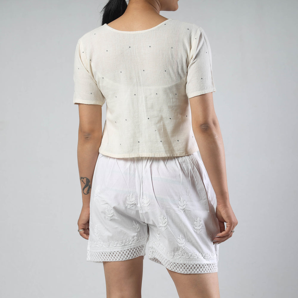 chikankari shorts