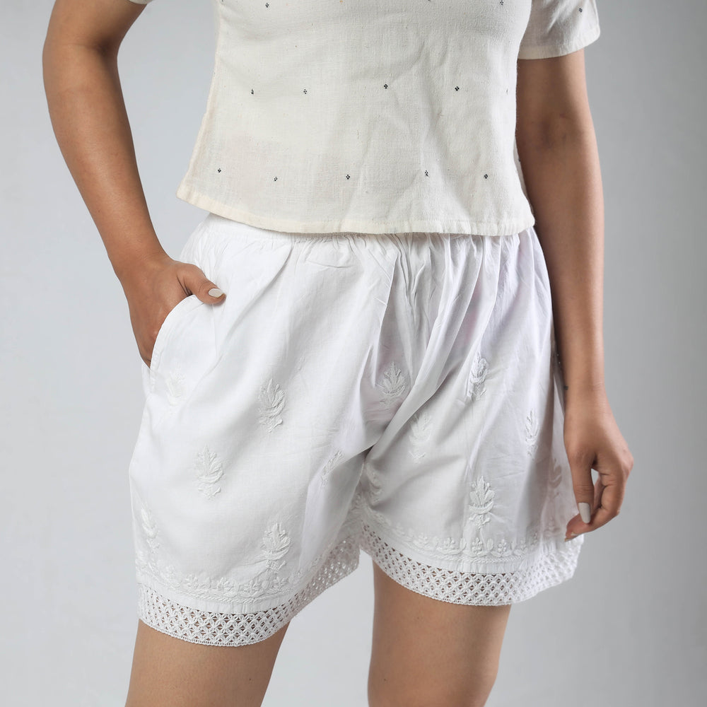 chikankari shorts