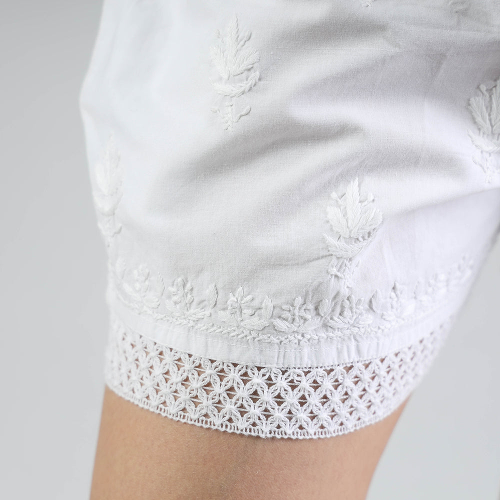 chikankari shorts