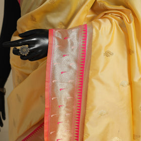 Yellow - bangalore silk paithani saree 07 - handcrafted