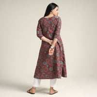 Red - Ajrakh Block Printed Cotton Long Kurta