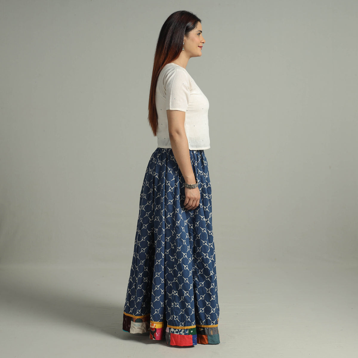 Patchwork Long Skirt