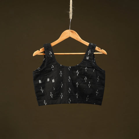 Black - handloom cotton stitched sambalpuri ikat blouse 09