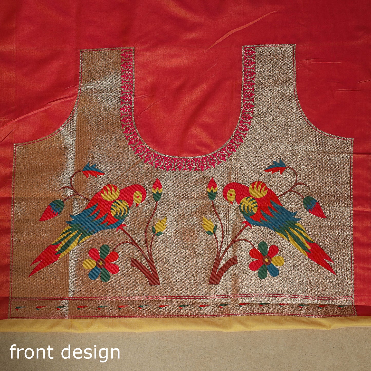 Yellow - bangalore silk paithani saree 07 - handcrafted