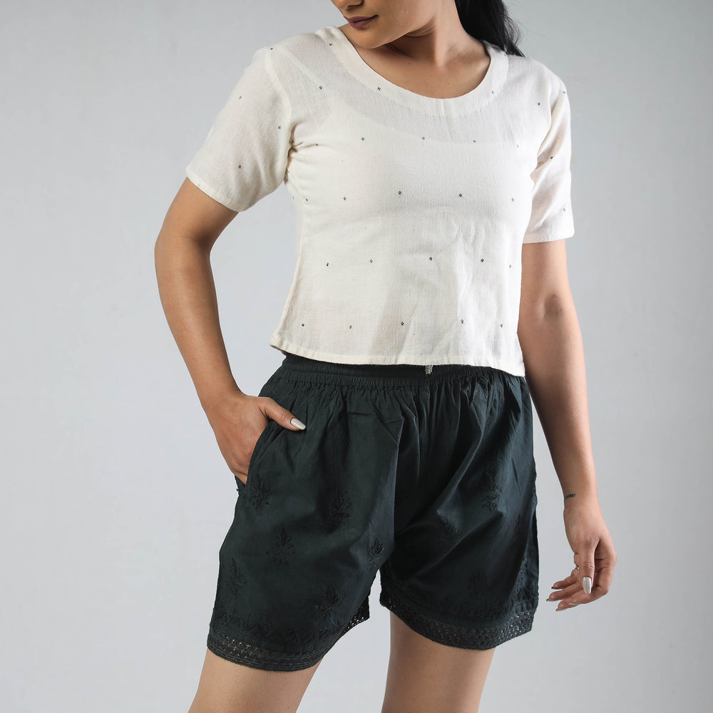 chikankari shorts