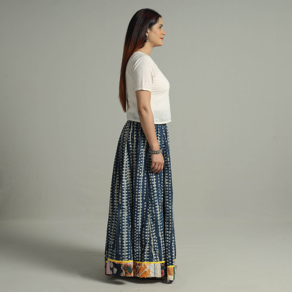 Patchwork Long Skirt