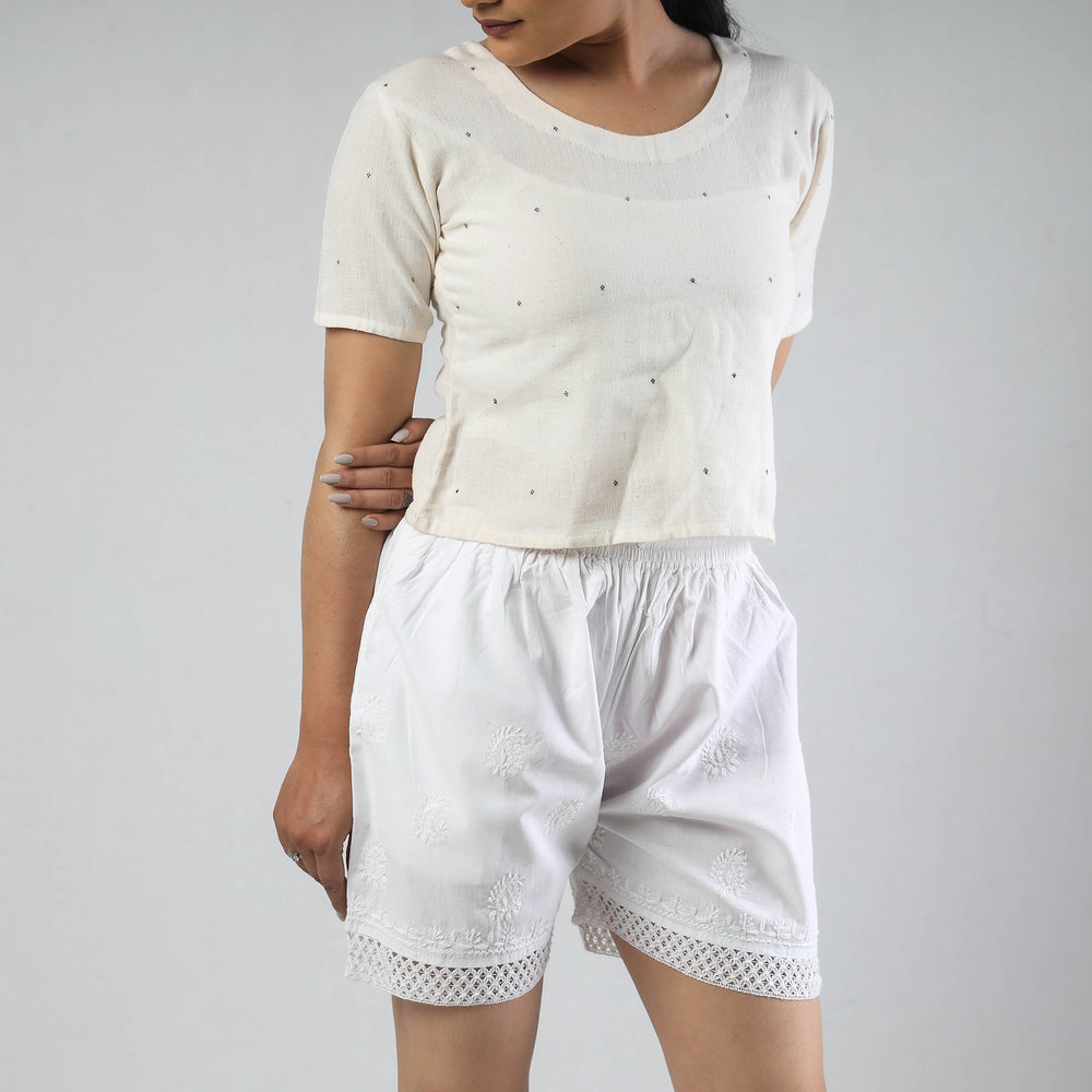 chikankari shorts