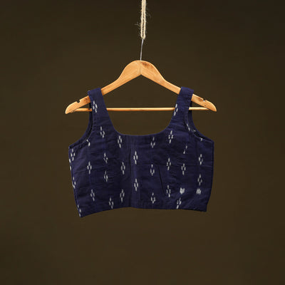 Blue - handloom cotton stitched sambalpuri ikat blouse 10