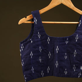 Blue - handloom cotton stitched sambalpuri ikat blouse 10