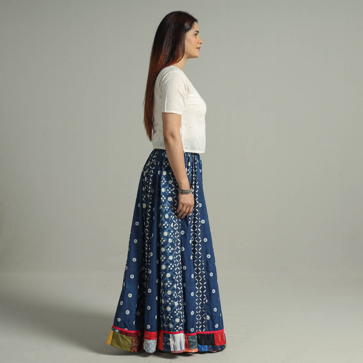 Patchwork Long Skirt