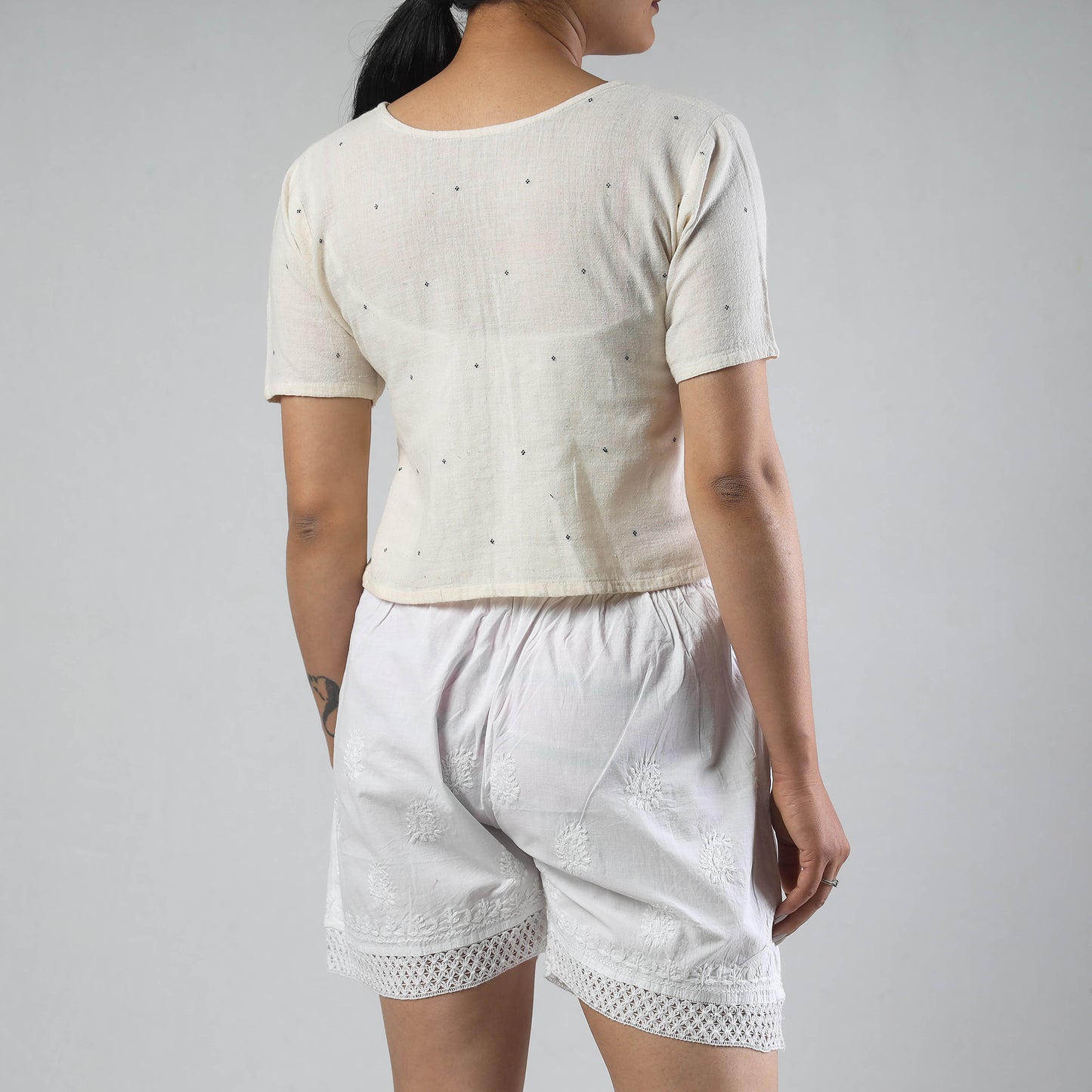 chikankari shorts