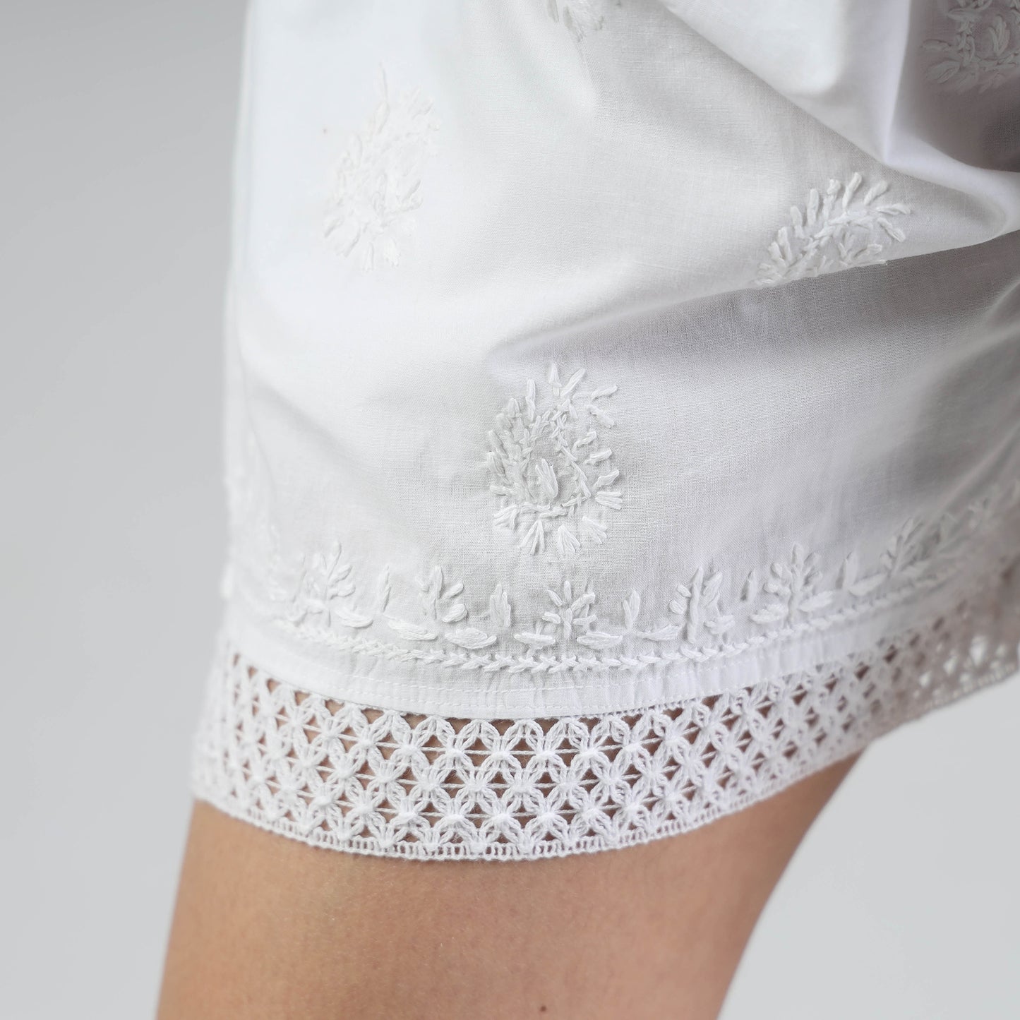 chikankari shorts