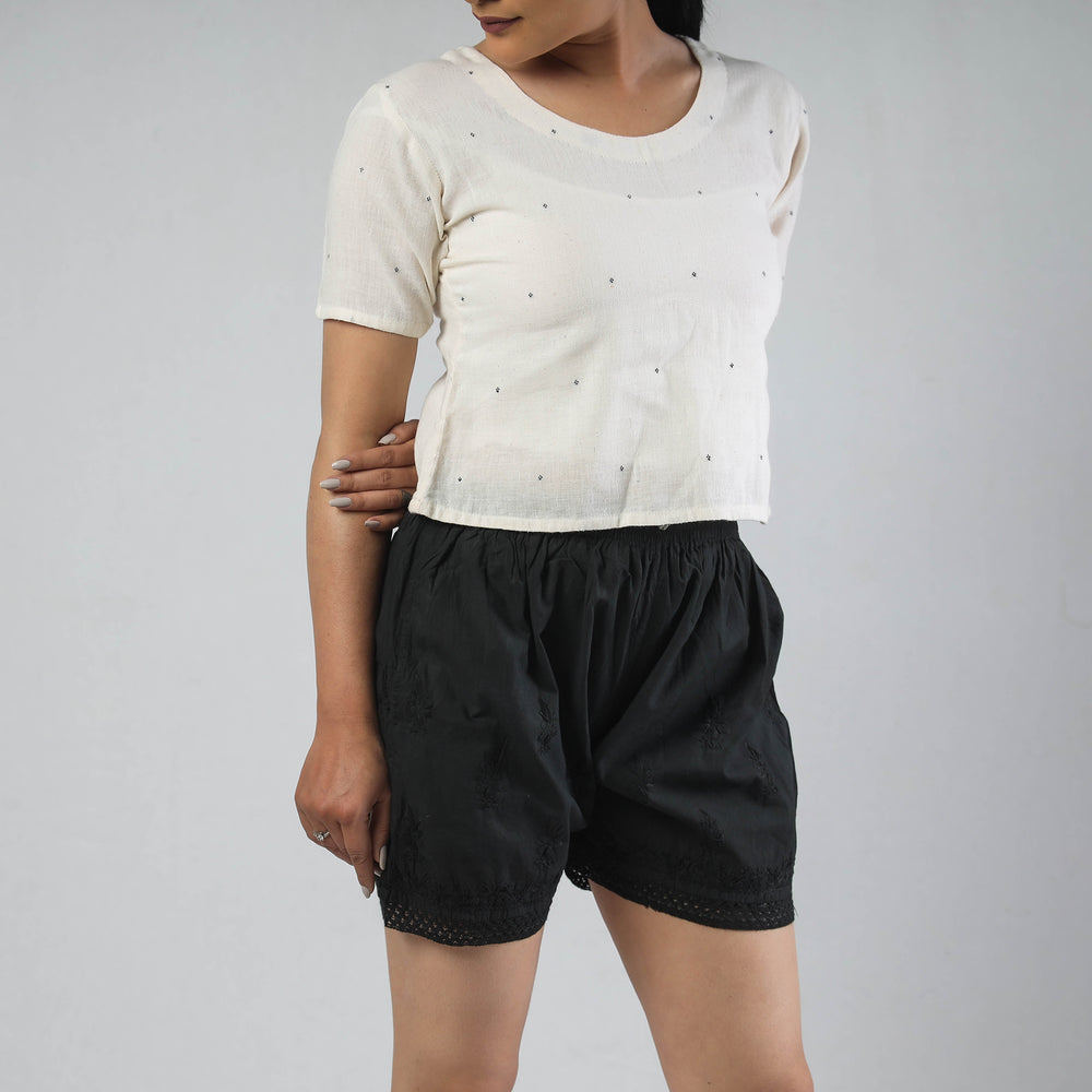 chikankari shorts