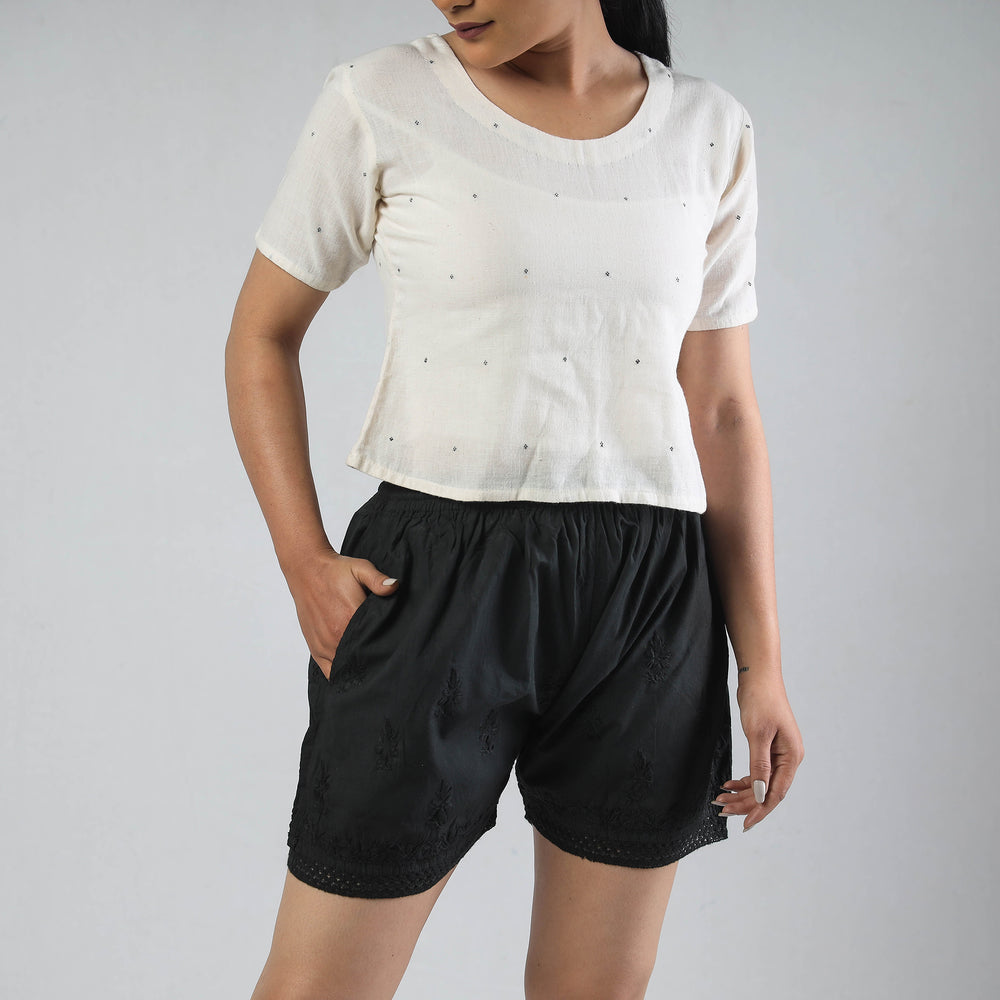 chikankari shorts